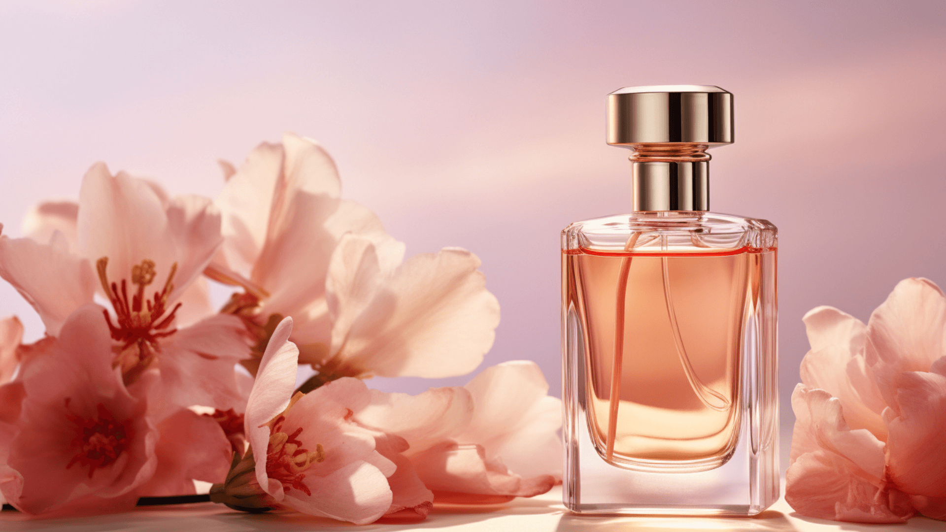 Luxury perfume bottles with elegant presentation